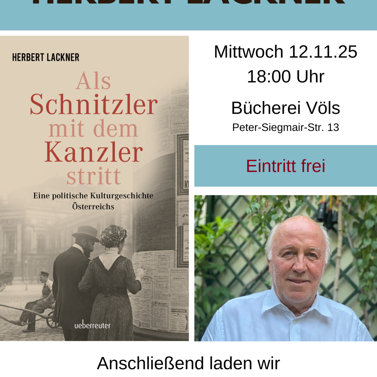 Lesung Lackner Plakat